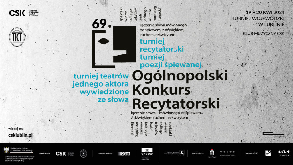 Ogolnopolski konkurs recytatorski - plakat
